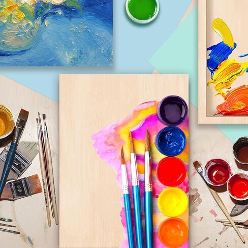 4 قطع الواح خشبية، 9 انش × 12 انش، الواح قماش من خشب الصنوبر، لوحات قماشية للطلاء، الواح خشبية للحرف اليدوية، للصب والفنون والحرف اليدوية والرسم وغيرها in Kuwait