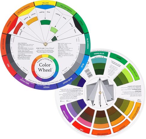 عجلة خلط الألوان مكونة من قطعتين للفنان، عجلة ألوان مطابقة للألوان لطلاء الأظافر ودليل التعلم للمكتب المدرسي وأداة تعليمية للفصل الفني in Kuwait