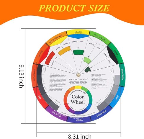 عجلة خلط الألوان مكونة من قطعتين للفنان، عجلة ألوان مطابقة للألوان لطلاء الأظافر ودليل التعلم للمكتب المدرسي وأداة تعليمية للفصل الفني in Kuwait