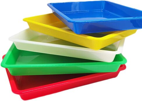 10 عبوات من البلاستيك الفني، صينية يدوية بلاستيكية للنشاط، صينية تنظيم متعددة الألوان للمشروعات اليدوية، الطلاء، الخرز، المنزل، المدرسة in Kuwait