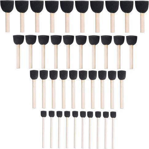 WAFJAMF 40 Pcs Round Sponges Brush Set 4 Sizes DIY Painting Tools Yellow in Kuwait