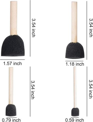 WAFJAMF 40 Pcs Round Sponges Brush Set 4 Sizes DIY Painting Tools Yellow in Kuwait