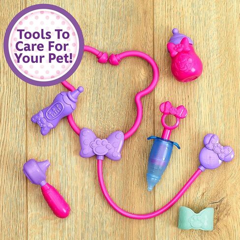 Disney Junior Minnie Mouse On-the-Go Pet Vet Backpack Set, Dress Up and Pretend Play Doctor Kit, Officially Licensed Kids Toys for Ages 3 Up by Just Play in Saudi Arabia
