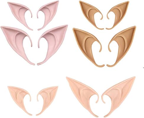 آذان الجنية الجنية من OJYUDD، آذان الجنية الجنية من اللاتكس، أطراف آذان مدببة ناعمة لإكسسوارات الأزياء التنكرية (مقاسين، 3 ألوان) in Kuwait