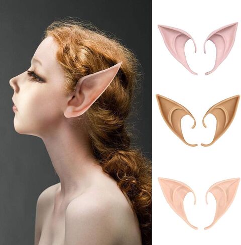 آذان الجنية الجنية من OJYUDD، آذان الجنية الجنية من اللاتكس، أطراف آذان مدببة ناعمة لإكسسوارات الأزياء التنكرية (مقاسين، 3 ألوان) in Kuwait