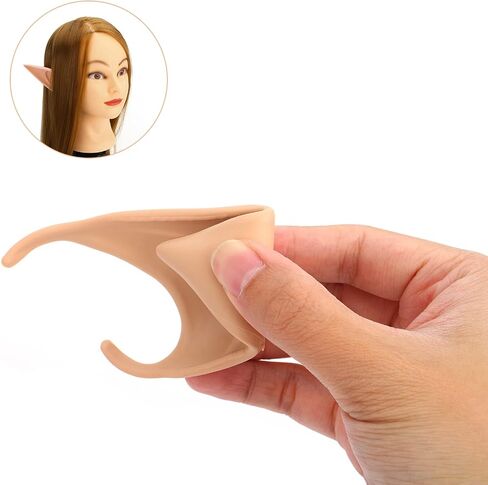 Yolev 2 Pairs Fairy Pixie Elf Ears, Latex Fairy Pixie Elf Masquerade Accessories Halloween Christmas Vampire Anime Ears Cosplay in Saudi Arabia