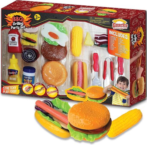 Stretcheez Play Food BBQ Grilling Set for Kids - Squishy and Realistic Pretend Food in Saudi Arabia