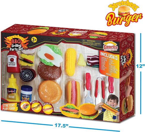 Stretcheez Play Food BBQ Grilling Set for Kids - Squishy and Realistic Pretend Food in Saudi Arabia