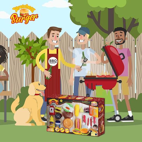 Stretcheez Play Food BBQ Grilling Set for Kids - Squishy and Realistic Pretend Food in Saudi Arabia