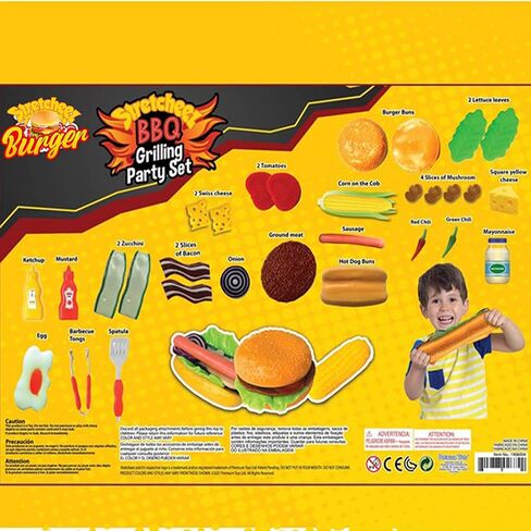 Stretcheez Play Food BBQ Grilling Set for Kids - Squishy and Realistic Pretend Food in Saudi Arabia