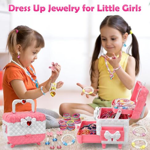 ألعاب مجوهرات للأطفال للفتيات، ألعاب تلبيس الأطفال الصغار، مجموعة مجوهرات التظاهر، إكسسوارات شعر للفتيات مع مشابك شعر وربطات شعر، ألعاب عيد الميلاد لأعمار 3 4 5 6 7 8 9+ in Kuwait