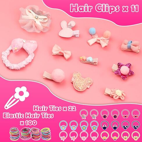 ألعاب مجوهرات للأطفال للفتيات، ألعاب تلبيس الأطفال الصغار، مجموعة مجوهرات التظاهر، إكسسوارات شعر للفتيات مع مشابك شعر وربطات شعر، ألعاب عيد الميلاد لأعمار 3 4 5 6 7 8 9+ in Kuwait