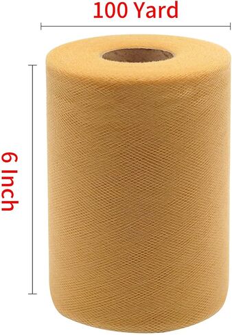 IONTACH Black Tulle Fabric Roll 6 Inch X 100 Yards Tulle Ribbon in Kuwait