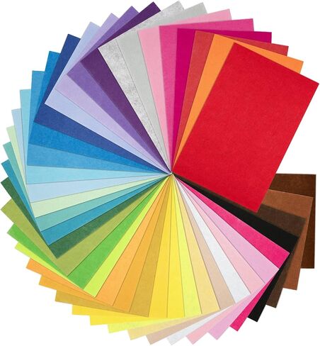 8 x 12 Inches Felt Sheets for Crafts, 40Pcs Felt Squares Felt Fabric Sheets, Assorted Colors Non Woven Felt Pack, 1mm Thick, Stiff Felt Paper for DIY Sewing Craft Patchwork Decoration in Saudi Arabia