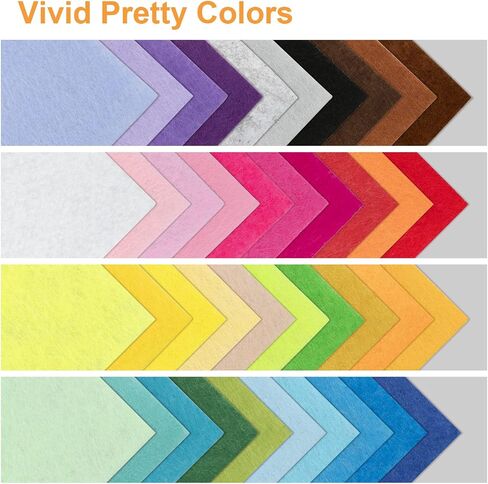 8 x 12 Inches Felt Sheets for Crafts, 40Pcs Felt Squares Felt Fabric Sheets, Assorted Colors Non Woven Felt Pack, 1mm Thick, Stiff Felt Paper for DIY Sewing Craft Patchwork Decoration in Saudi Arabia