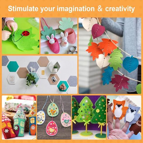 8 x 12 Inches Felt Sheets for Crafts, 40Pcs Felt Squares Felt Fabric Sheets, Assorted Colors Non Woven Felt Pack, 1mm Thick, Stiff Felt Paper for DIY Sewing Craft Patchwork Decoration in Saudi Arabia