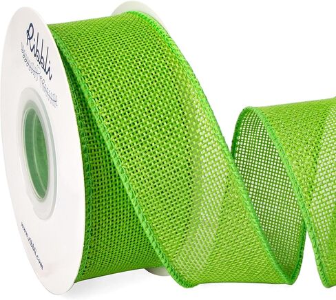 Ribbli Burlap Wired Edge Ribbon,1-1/2 Inch x 10 Yard,Natural,Solid for Big Bow,Wreath,Tree, Outdoor Decoration in Kuwait