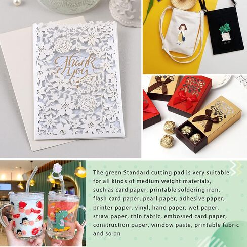 Gwybkq قطع حصيرة لcricut استكشاف واحد/الهواء/الهواء 2/صانع 8 حزمة 12x12 بوصة القياسية الخضراء قبضة لاصقة لزجة غير زلة دائم حصيرة قطع الحصير استبدال الملحقات in Kuwait