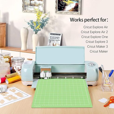 Gwybkq قطع حصيرة لcricut استكشاف واحد/الهواء/الهواء 2/صانع 8 حزمة 12x12 بوصة القياسية الخضراء قبضة لاصقة لزجة غير زلة دائم حصيرة قطع الحصير استبدال الملحقات in Kuwait