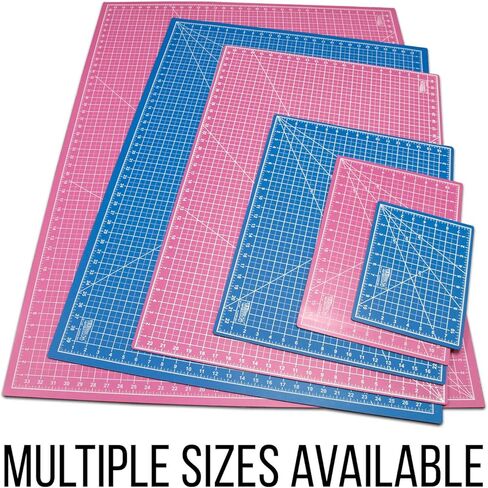 US Art Supply - حزمة من 2-12 بوصة × 18 بوصة أبيض/أزرق احترافي للشفاء الذاتي 5-6 طبقات مزدوجة الجوانب متينة غير قابلة للانزلاق، رائعة لسجلات القصاصات واللحف والخياطة والفنون والحرف اليدوية in Saudi Arabia