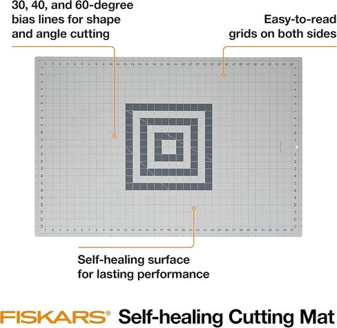 Fiskars Self Healing Cutting Mat with Grid for Sewing, Quilting, and Crafts - 24" x 36" Grid - Gray in Kuwait