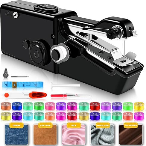 35PCS Accessories Automatic Handheld Sewing Machine, Mini Sewing Machine for Beginners and Adults, Portable Sewing Machine Handheld Easy to Use and Fast Stitch Suitable for DIY, Clothes, Home, Travel in Kuwait