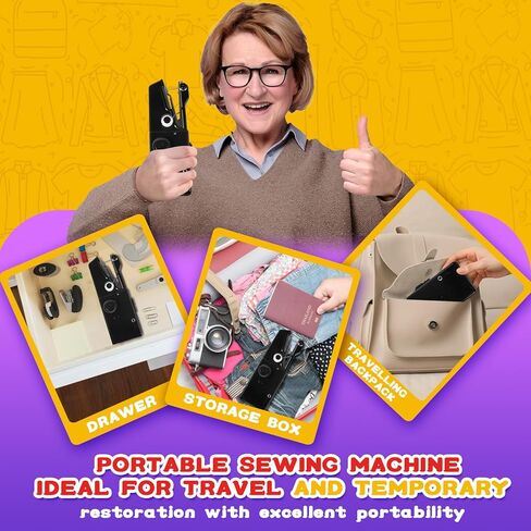 35PCS Accessories Automatic Handheld Sewing Machine, Mini Sewing Machine for Beginners and Adults, Portable Sewing Machine Handheld Easy to Use and Fast Stitch Suitable for DIY, Clothes, Home, Travel in Kuwait