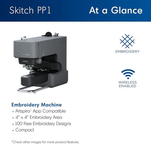 Brother Skitch Single-Needle Embroidery Machine with Artspira connection, 20.01x11.89x17.95 in Kuwait
