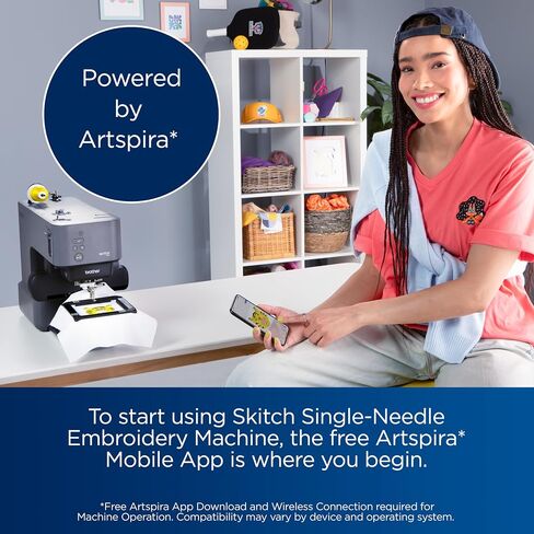 Brother Skitch Single-Needle Embroidery Machine with Artspira connection, 20.01x11.89x17.95 in Kuwait
