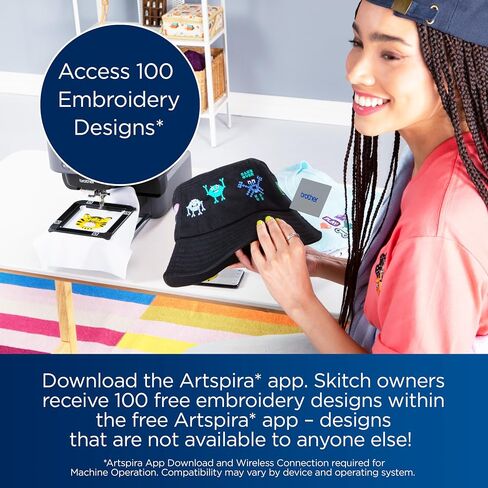 Brother Skitch Single-Needle Embroidery Machine with Artspira connection, 20.01x11.89x17.95 in Kuwait