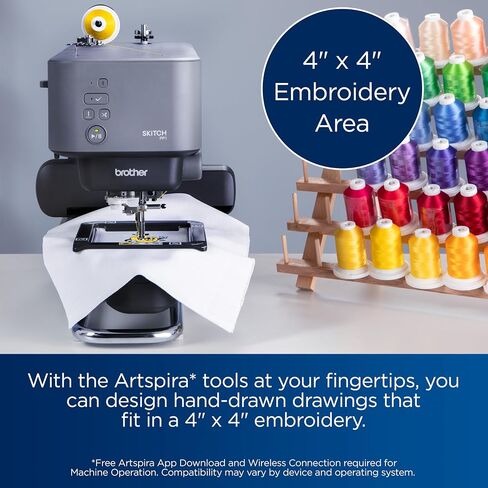 Brother Skitch Single-Needle Embroidery Machine with Artspira connection, 20.01x11.89x17.95 in Kuwait