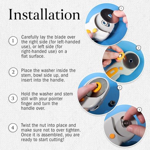 WA Portman Rotary Cutter Set & Sewing Cutting Mat - 45mm Rotary Cutter for Fabric & 5 Blades - 12x18 Inch Fabric Mat - 6x18 Inch Quilting Ruler Cutting Wheel in Kuwait