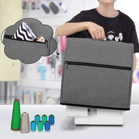 LUXJA Serger Machine Cover with Storage Pockets, Serger Cover for Most Standard Sergers, Overlock Machine Cover (Compatible with Singer and Brother Serger Machine), Gray in Kuwait