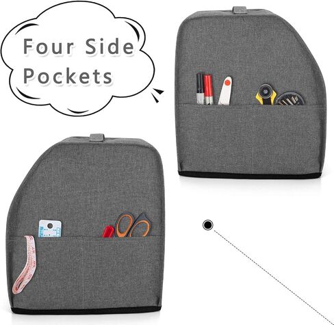 LUXJA Serger Machine Cover with Storage Pockets, Serger Cover for Most Standard Sergers, Overlock Machine Cover (Compatible with Singer and Brother Serger Machine), Gray in Kuwait