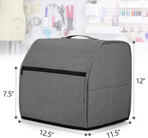LUXJA Serger Machine Cover with Storage Pockets, Serger Cover for Most Standard Sergers, Overlock Machine Cover (Compatible with Singer and Brother Serger Machine), Gray in Kuwait