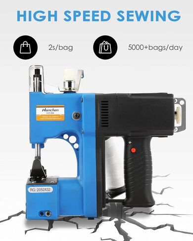 آلة إغلاق الأكياس الصغيرة من Hanchen، 2 ثانية/حقيبة، حقيبة محمولة أقرب 2.9 كجم، آلة خياطة الأكياس الكهربائية الأوتوماتيكية، آلة تعبئة المجاري للأكياس المنسوجة من مادة PP للخيش، حقيبة ورق كرافت منسوجة مع شهادة CE (110 فولت) in Kuwait