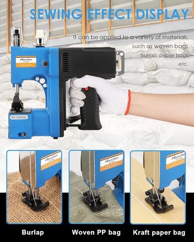 آلة إغلاق الأكياس الصغيرة من Hanchen، 2 ثانية/حقيبة، حقيبة محمولة أقرب 2.9 كجم، آلة خياطة الأكياس الكهربائية الأوتوماتيكية، آلة تعبئة المجاري للأكياس المنسوجة من مادة PP للخيش، حقيبة ورق كرافت منسوجة مع شهادة CE (110 فولت) in Kuwait
