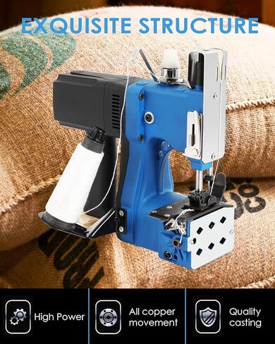 آلة إغلاق الأكياس الصغيرة من Hanchen، 2 ثانية/حقيبة، حقيبة محمولة أقرب 2.9 كجم، آلة خياطة الأكياس الكهربائية الأوتوماتيكية، آلة تعبئة المجاري للأكياس المنسوجة من مادة PP للخيش، حقيبة ورق كرافت منسوجة مع شهادة CE (110 فولت) in Kuwait