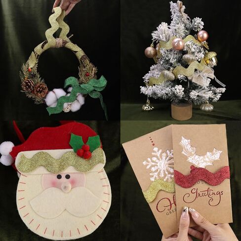 ريك رف أحمر موجة الانحناء هامش تقليم 1.6 بوصة واسعة ريك راك جامبو معدني شريطة من الدانتيل تقليم للخياطة الحرف ديكور الحفلات 4 ياردة in Kuwait