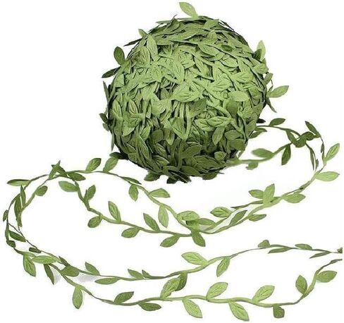 David accessories Olive Green Leaves Leaf Trim Ribbon -20 Yards - for DIY Craft Party Wedding Home Decoration (Olive Green) in Kuwait