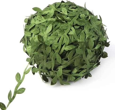 David accessories Olive Green Leaves Leaf Trim Ribbon -20 Yards - for DIY Craft Party Wedding Home Decoration (Olive Green) in Kuwait