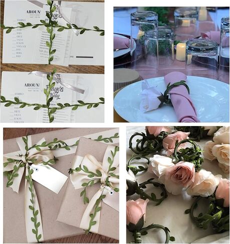 David accessories Olive Green Leaves Leaf Trim Ribbon -20 Yards - for DIY Craft Party Wedding Home Decoration (Olive Green) in Kuwait