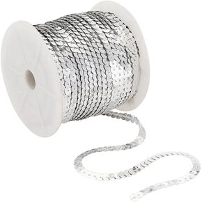 OLYCRAFT 14 Yard Black Sequin Trim 14mm Wide Sequin Roll Metallic 2-Row No-Stretch Sequin Trim Fabric Paillette Ribbon Trim Black Lace Trim for Dress Embellish and Headband Sewing - Black in Kuwait
