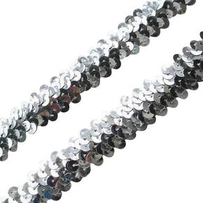 Chenkou Craft New 10Y Beautiful Sequin Elastic Stretch Ribbon Trim Craft Sewing Trimming (Black)