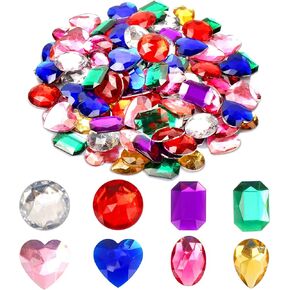 1" Jewels for Crafting Assorted Colorful Flat Back Heart Shaped Jewel Gems Acrylic Rhinestones for Crafts, Manualidades Accesorios Decoraciones Costume Making Cosplay Jewels for Embelishments 120 Pack in Kuwait