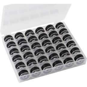 36Pcs Bobbins and Sewing Threads with Bobbin Case, Sa156 Bobbins Plastic Bobbins with Case for Brother, Bro-Ther, Singer, Sewing Machine Accessories (Multi-Color)
