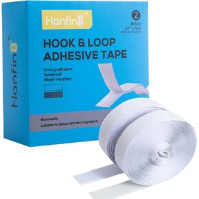 1 Inch x 5 Yards Hook and Loop Tape with Adhesive, Strong Adhesive Nylon Fabric Fastener Roll for Home Office School Organization, Crafting, Home Improvement Decorating - Black