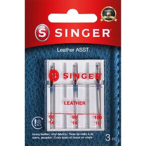 SINGER Leather Sewing Machine Needles, Size 90/14, 100/16-5 Count