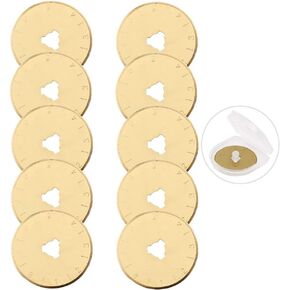 AUTOTOOLHOME Titanium Rotary Cutter Blades 60mm 10 Pack Replacement Quilting Scrapbooking Sewing Arts Crafts Farbric Paper Cutting Tool