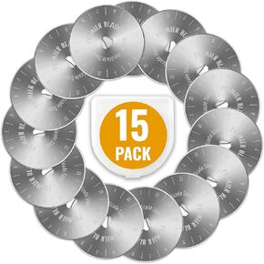 Premier Blades 45mm Rotary Cutter Blades - (15 Pack) Fits Fiskars, Olfa, Martelli Blades and More - Studio Fabric Cutter Wheel for Fabric & Paper in Saudi Arabia